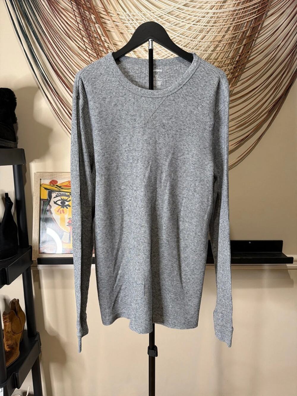 Sonoma XL tall thermal shirt, waffle print gray, EUC 2548